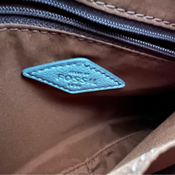 Fossil Farrah Smokey Blue Leather Crossbody - Picture 3 of 10